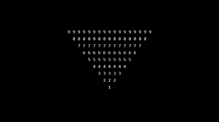 Print Inverted Number Pyramid Pattern