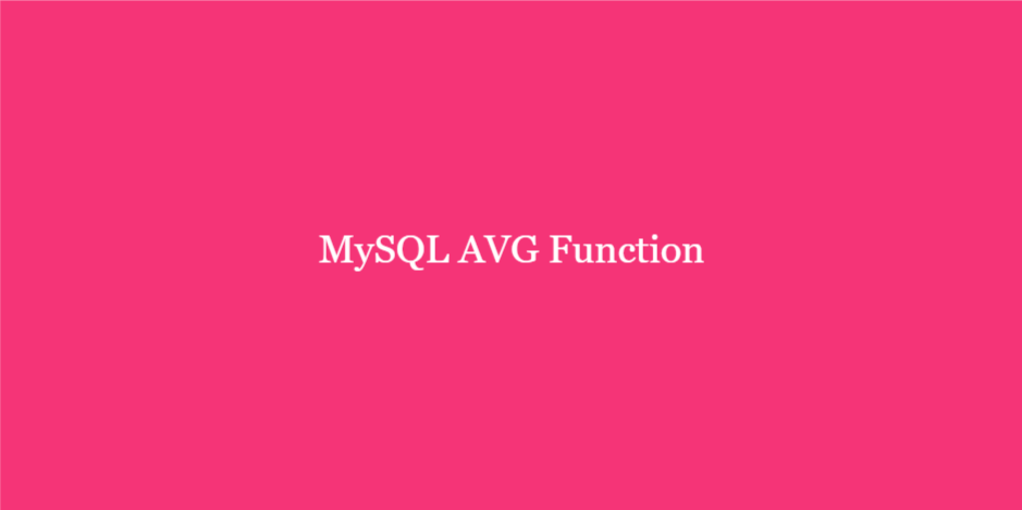 MySQL AVG