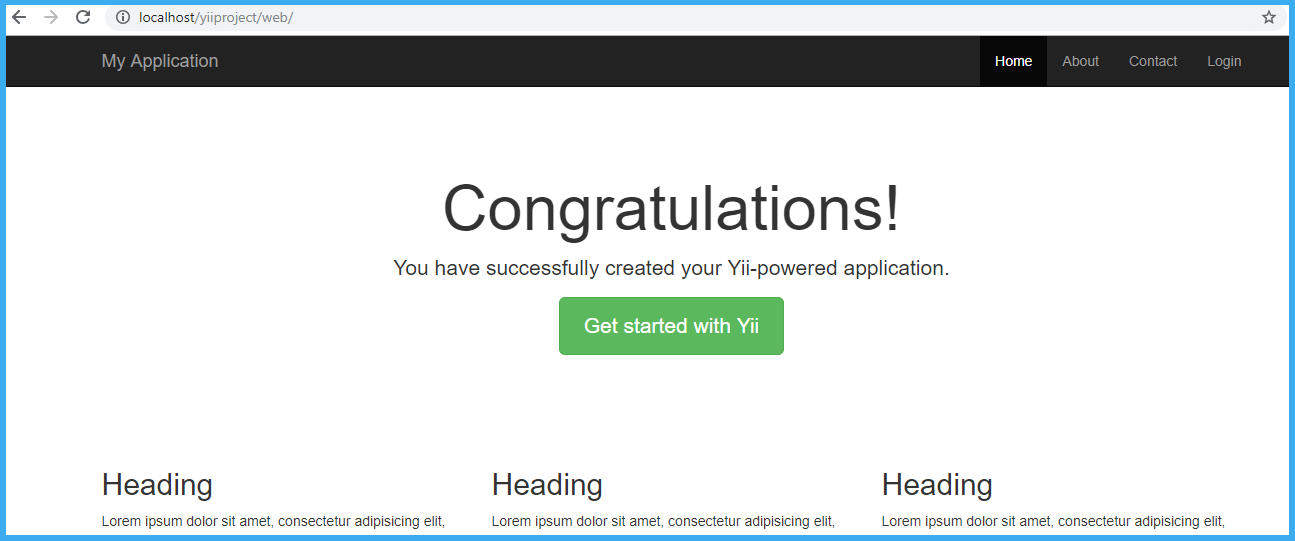 You have successfully created your Yii-powered application